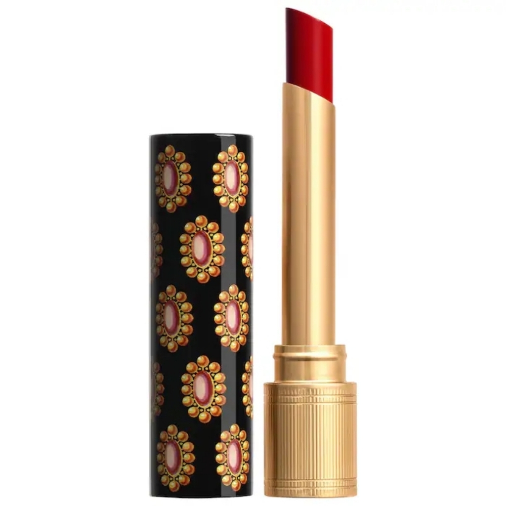 Abbie Maroon Red Gucci Care & Shine Lipstick Brand New In Box Full Size Cherry